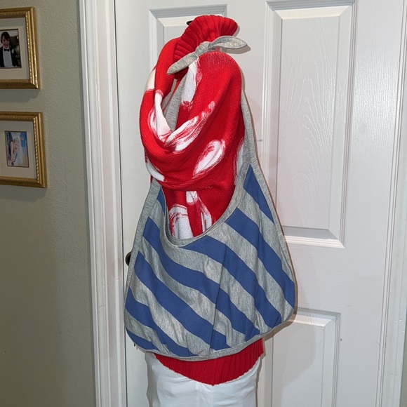 Cotton Striped red & gray, blue & grey, green & grey Purses boho bag triplets - Picture 12 of 17